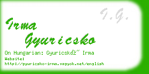 irma gyuricsko business card